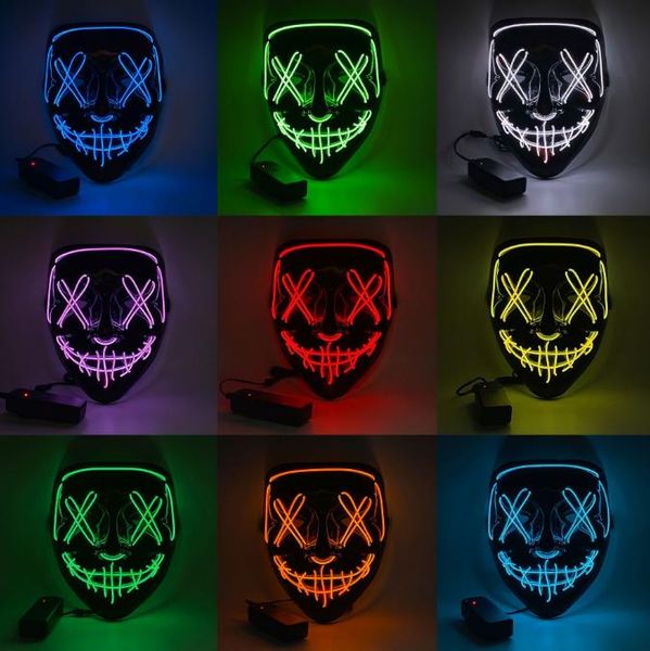 Cosmask Halloween Led Mask Masque Masquerade Maschere per feste Light Glow In The Dark Maschere divertenti Forniture per costumi cosplay