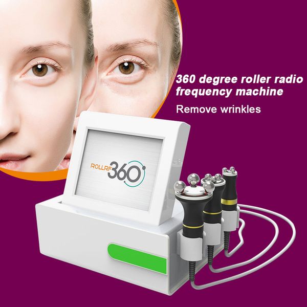 LED-Lichttherapie 360 RF rotierende Rolle RF Körperform Abnehmen 3 in 1 Radiofrequenz 360 Grad Hautstraffung Faltenentfernung Gesichtsmassagegerät