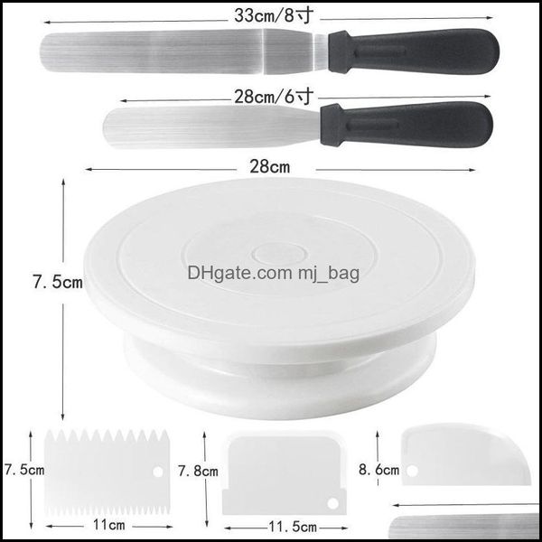 Ferramentas de assadeira Bolo toca giratória giratória faca de faca de decoração Tabela rotativa de barra de barro pode ser usada INTHEKI MJBABA DHRYJ