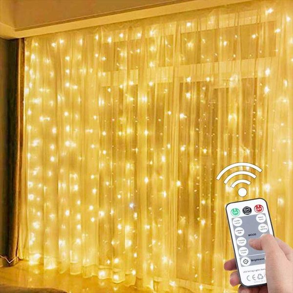 Smart Home Control 3x3m Cortina LED ICELE String Lights Christmas Fairy Garland Outdoor para casamento/festa/jardim decoração 3x1msmart