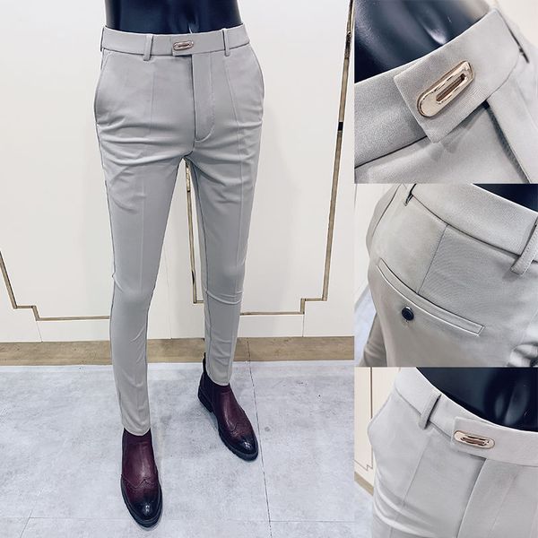 Abiti da uomo Blazer Primavera Estate Moda Mens Dress Pants Formal Slim Suit Plaid Business Casual Wedding Pantalone Uomo Pantaloni F84Men's