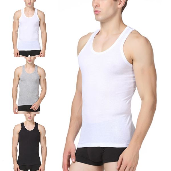 Canotte da uomo Palestre da uomo Casual Maschile Estate Senza maniche Top Intimo da uomo Fitness Canotte Canotte Tinta unita Magliette Abbigliamento da uomoUomo