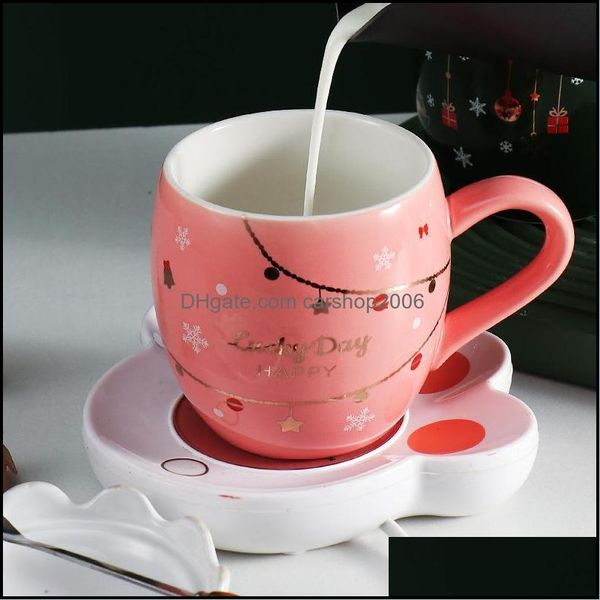 Кружки 2022 Рождественская кружка керамика пить чашка для завтрака молоко кофе дома кухонные предметы для кухни подарки подарки доставка Carshop2006 DH2YT
