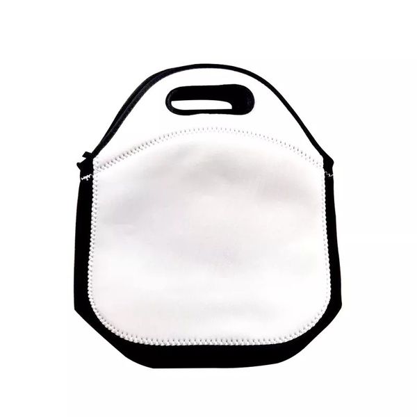 Neopren-Sublimations-Lunch-Taschen, Rohlinge, weiß, wiederverwendbare Einkaufstasche, Handtasche, doppellagig, isoliert, DIY-Schultasche