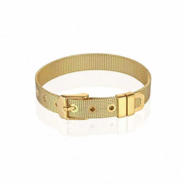 Uhrenarmbänder mit Mesh-Kette und mehrfarbigen, 10 mm breiten, personalisierten Armreifen aus Stahl für Herren und Damen mit verstellbaren Drahtarmbändern