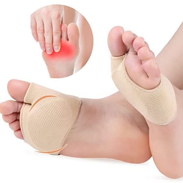 Meias Hosiery Fabric Gel Pads para pés Cuidados de atendimento Metatarsal Almofos de silicone Dor Suporte Fool Front Foodsocks Sockssoso