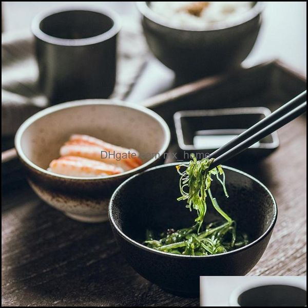 Ciotole in ceramica giapponese per uso domestico Ciotola di riso Insalata di sushi Colazione El Cucina Stoviglie Consegna di goccia 2021 Home Garden Kitchen Mxhome Dhtrl