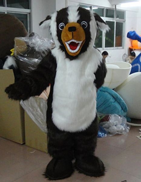 Длинная плюшевая собачья талисмана костюмы начинка для животных Dog Fursuit Halloween Partic