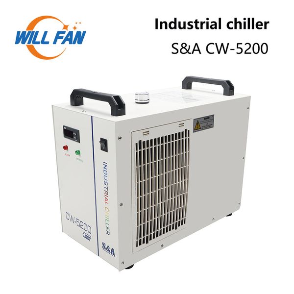 Будет фанат SA CW5200 CW5202 отрасль воздушной воды Chiller 110/220V для лазерной режущей лазерной режущей машины CO2