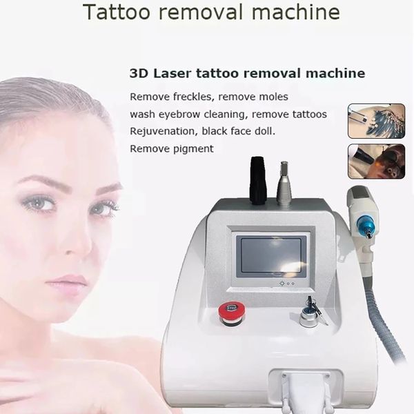 ND YAG Laser Professional Q-switch Rimozione del tatuaggio Pigmentazione Rimuovi Carbon Peeling Machine Riduzione del pigmento Attrezzatura per la rimozione dei punti Modello portatile Uso del salone