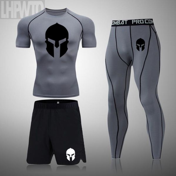 Herren-Trainingsanzüge, Herren-Sparta-Set, Fitnessstudio, Sport, T-Shirt, Strumpfhosen, Kleidung, Rashguard, Herren-Sets, Kompressionsanzug, Fitness, Sportbekleidung, Mann, Laufen, S