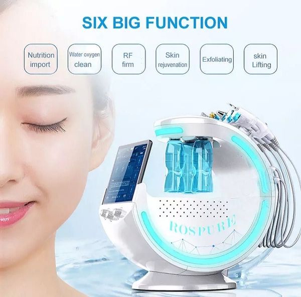 Professionelles 7-in-1-Radiofrequenz-Dermabrasions-Gesichtspflegegerät mit Hautanalysator ICE Blue Aqua Peeling