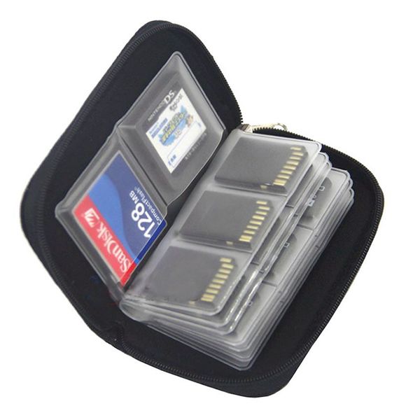 Custodia per scheda di memoria Custodia per trasporto Portafoglio 22 slot per CF/SD/Micro SD/SDHC/MS/DS Accessori per giochi scatola per schede di memoria