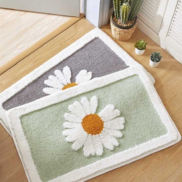 Tappeti Piccola margherita Tappetino antiscivolo Imitazione di cachemire Tappetini d'ingresso Tappeto da bagno Tappeti morbidi assorbenti Decor CarpetTappeti