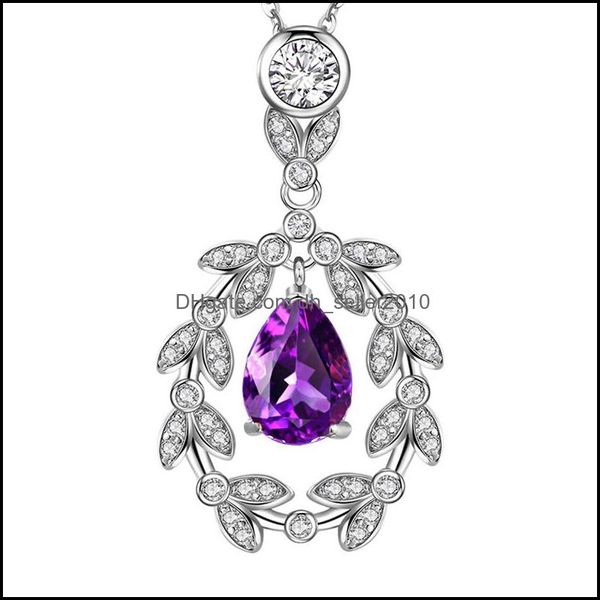 Подвесные ожерелья мода и изысканная мировая оливковая ветвь лист лист инкрустации красота алмаза Delop Drow Dhseller2010 DHXVM