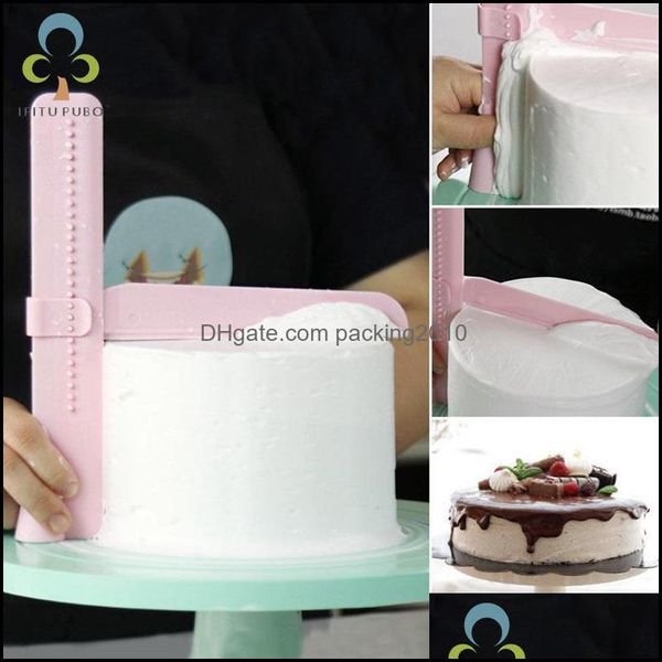 Strumenti per pasticceria da forno Regolabile Pratico Raschietto per torta fai da te Bordo laterale Liscio Lucidatore Decorazione fondente Sugarcraft Mol Packing2010 Dhzbs