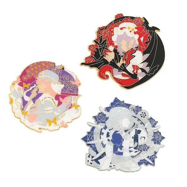 Pinos broches Touhou Projeto Hakurei reimu izayoi sakuya yuyuko desenho animado broooch Broche pin para fãs cosplay prop grikepins