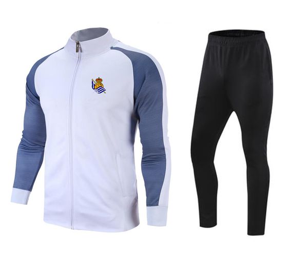 Real Sociedad Freizeit-Trainingsanzug für Erwachsene, Jacke, Herren, Outdoor-Sport-Trainingsanzug, Kinder-Outdoor-Sets, Heim-Sets