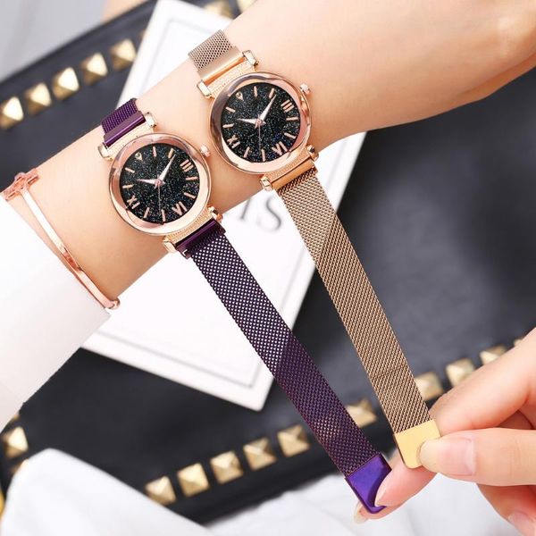Начатые часы женщины смотрят 2022 модная магнитная пряжка женщина часы Quartz Ladies For FemininoWristwatches.