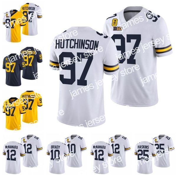 2022 97 Aidan Hutchinson michigan 42 patch jersey wolverines hassan J.J. McCarthy Tom Brady Josh Ross Nico Collins Ronnie Bell Daxton Hill