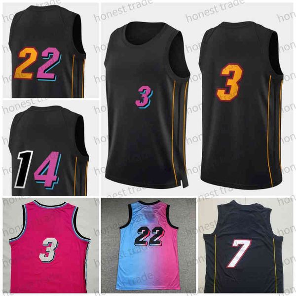 Kyle Basketball 75th Lowry Jersey 14 Tyler Herro 13 Bam Ado Pink Jimmy Dwyane 3 Butler Wade Blu Nero Maglie Uniformi