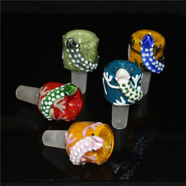 Cachimbos de água nos EUA Cor Cannibal Tigela de flores 14mm 18mm Tigelas de vidro masculino para tabaco Bong Piece Bongs de vidro Água Dab Plataformas de petróleo Cachimbos