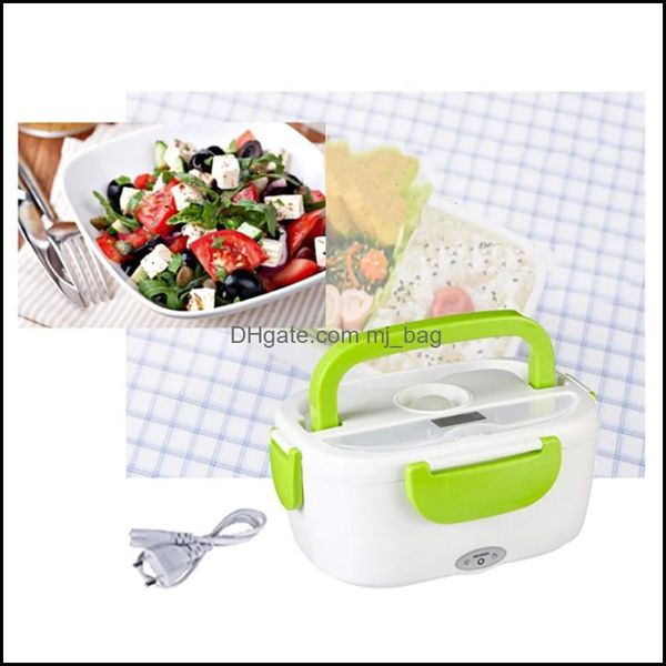 Set di stoviglie Riscaldamento elettrico portatile Lunch Box Riscaldatore Bento Warmer Home Drop Delivery 2021 Garden Kitchen Dining Bar Mjbag Dhmut