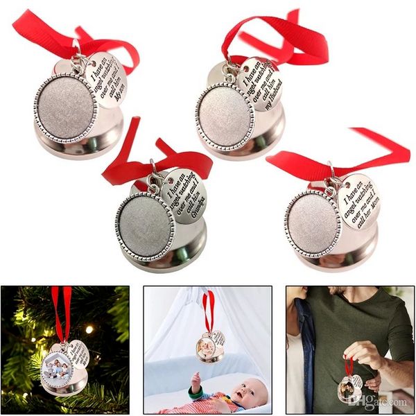 Ciondolo per albero di Natale Sublimazione Love Bell Pendenti Decor Car Figurine Miniature Wind Chimes Pendant