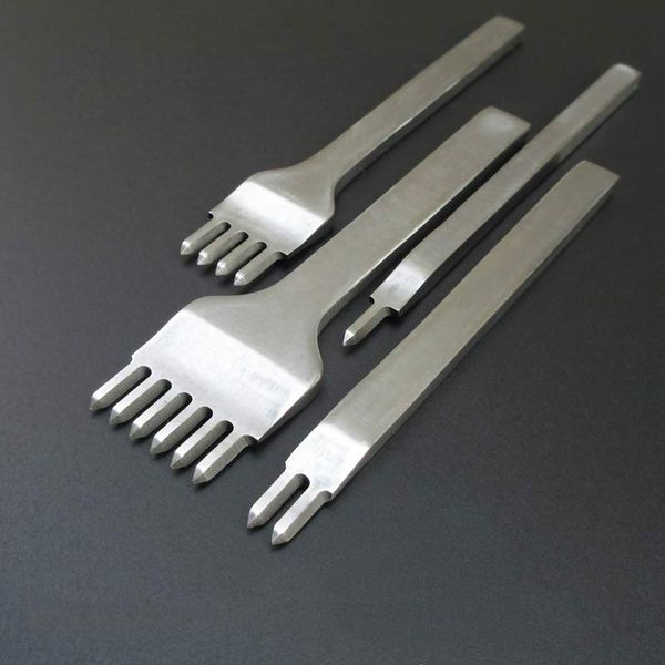 Set di utensili manuali professionali 4 pezzi / set punzoni per fori da 4 mm artigianato in pelle 1 2 4 6 punzone per cuciture con allacciatura fai-da-te taglio diamantato in acciaio per pelle