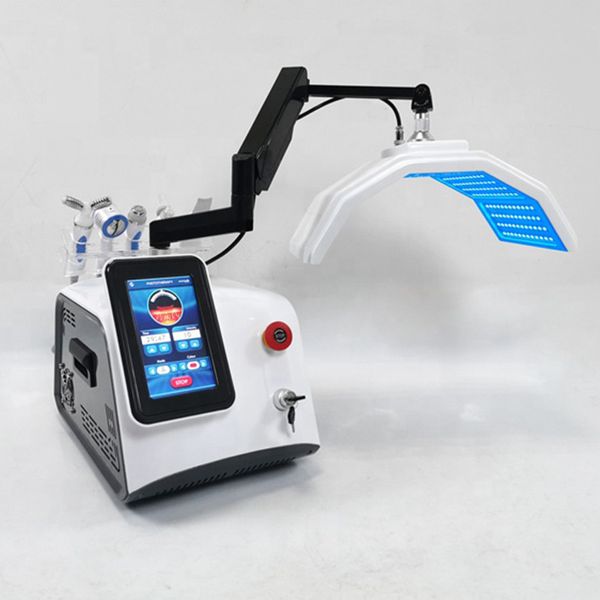PDT Beauty Machine 7 Farben LED-Licht Photodynamische Anti-Aging-Akne-Behandlung Faltenentfernung Hautwäscher Wasser Sauerstoffstrahl Peeling Kühlung RF BIO 6in1 Salon Spa