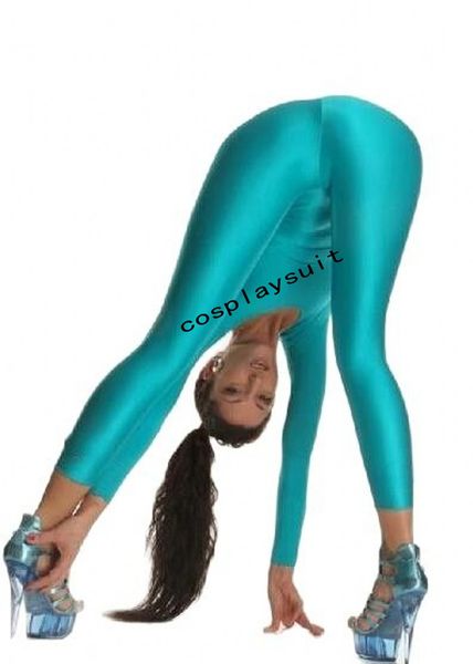 Sexy Langarm-Catsuit-Kostüme für Mädchen, einfarbig, Spandex-Overalls, Gymnastik-Trikots, Tanzbekleidung, Kostüm