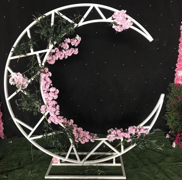 Decorazione per feste Oggetti di scena per matrimoni Iron Moon Boat Background Window Crescent Shelf può essere personalizzatoFesta