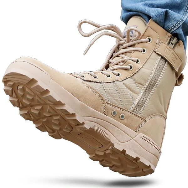 Homens desertos desertos botas militares masculinas trabalhando com segurança de sapatos de combate BOTAS DE COMBAT TATICOS ZAPATOS Sapatos de sapatos 220819