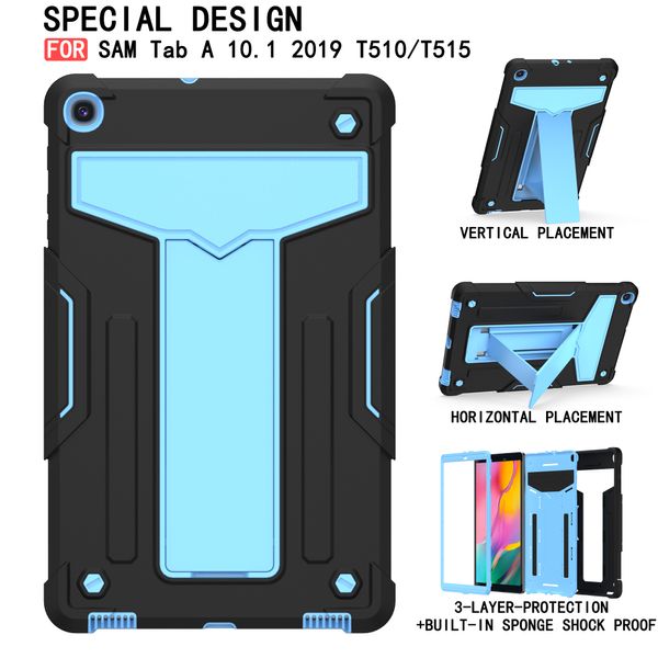 Custodie per tablet per Samsung Tab A 10.1 T510 T515 S6 LITE 10.4 F610 con cavalletto protettivo Protezione a 3 strati Anti-goccia Copertura antiurto in spugna incorporata