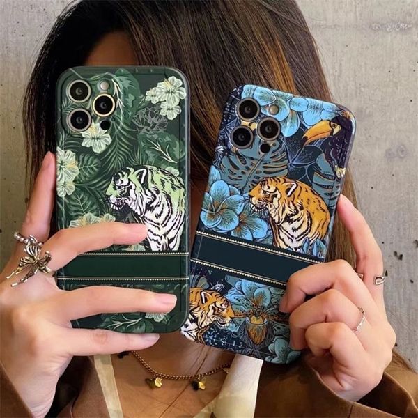 Fonecase da marca vintage para iPhone x xs xr xsmax capa com padrão de tigre para 11 11PROMAX 12PRO 12Promax 13 13Pro 13Promax