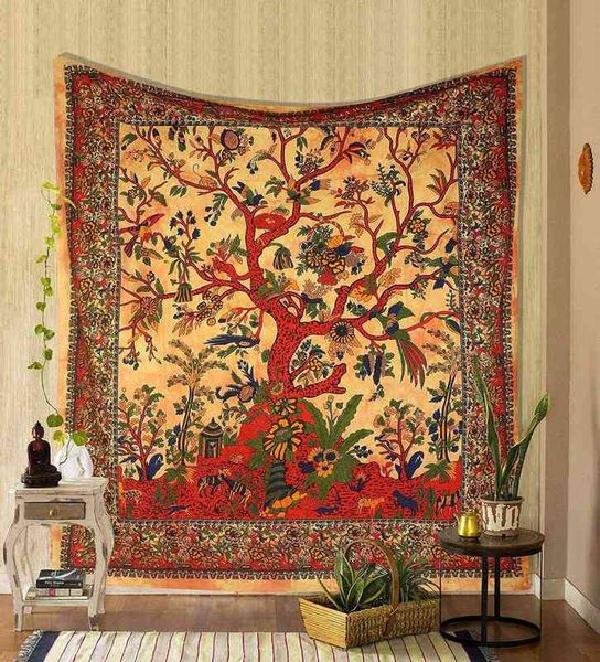 Baum des Lebens Wanddekoration Picknick-Matte Sprei Velation Room Tapisserie Ästhetisches Wandbild Strandtücher J220804