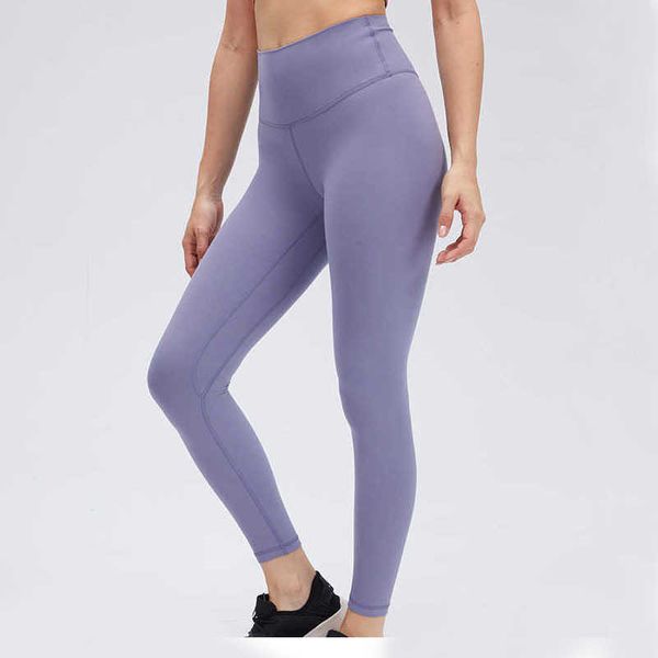 NWT L-85 Nacktes Material Damen Yoga Leggings Outfits Einfarbig Sport Gym Tragen Hosen Hohe Taille Elastische Fitness Lady Overall Strumpfhosen Training