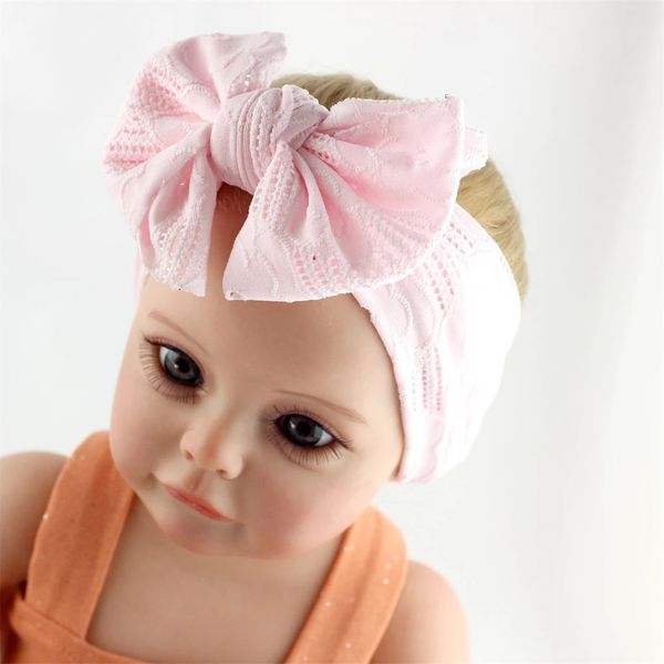 Baby Mädchen Spitze Stirnband Haarschmuck Hohldruck Weiche Schleife Turban Stirnbänder für Neugeborene Knoten Kopfbedeckung Kinder Schleife Kopfbedeckung Mädchen Haarband