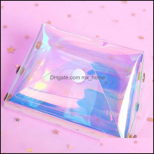 Bolsa transparente a laser moeda mulher mulher mini carteira corda crianças chave de carteira de carteira de cartolina quadrada botão de botão de remancho mxhome gota mxhome dhzuq