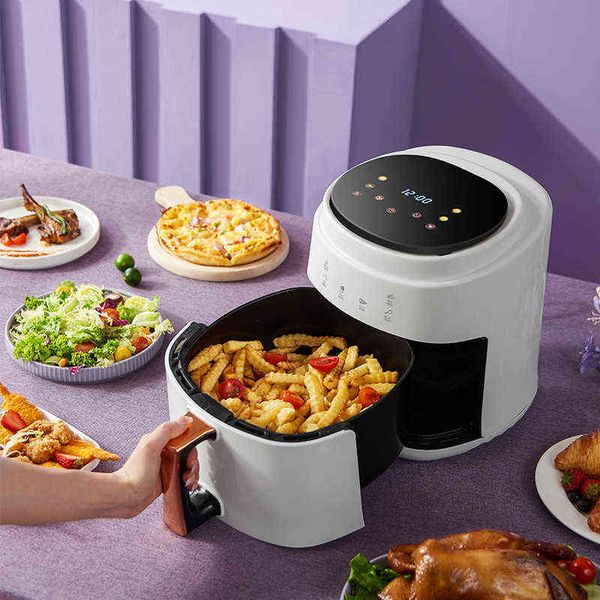 8L 1400W Elektrikli Hava Fritöz Fırın Pişirme Derin Airfryer Makinesi Waffle Barbekü Mikro Fırın Mikrodalga Ev Aletleri Ekmek Makinesi T220819