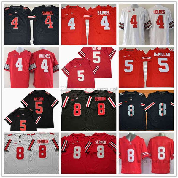 NCAA Ohio State Buckeyes College Football Jersey 4 Santonio Holmes 5 Garrett Wilson 8 Trey Sermon 9 Binjimen Victor 12 Cardale Jones High Qu