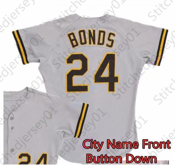 Barry Bonds Baseball носит винтажный серый полоски 24 25 Home Away Желтый ретро черный крем asu белый кнопку.