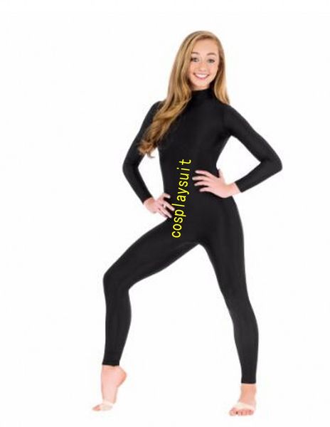 Costumi Catsuit da donna Collo a lupetto Manica lunga Unitard Dolcevita Nero Ginnastica Unitard Dancewear Tute intere in Lycra Spandex Body possono essere realizzate su misura