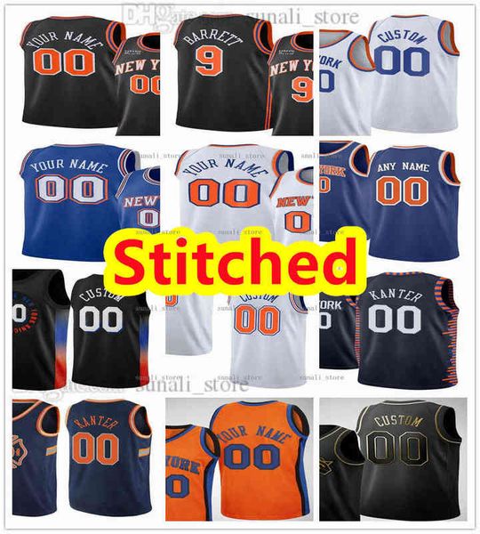 Camisas de basquete costuradas Julius 30 Randle R.J. 9 Barrett Kemba 8 Walker Obi 1 Toppin Evan 13 Fournier Derrick 4 Rose 5 Quickley Alec 18 B