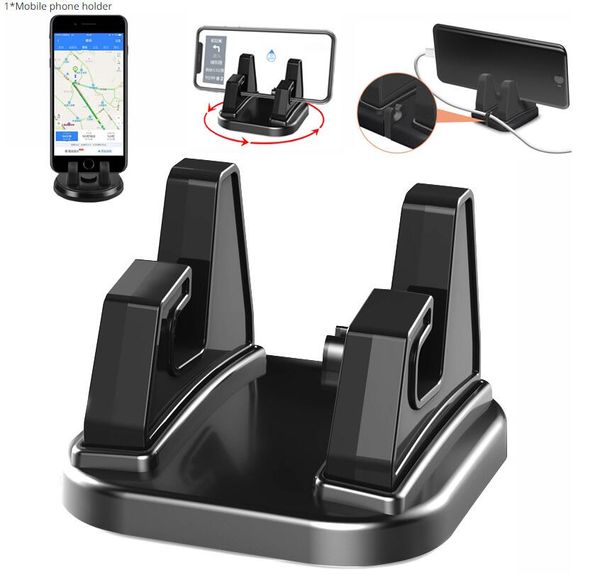 Suporte do telefone do carro 360 graus de rotação fixo anti deslizamento titular silicone desktop suporte navegação universal