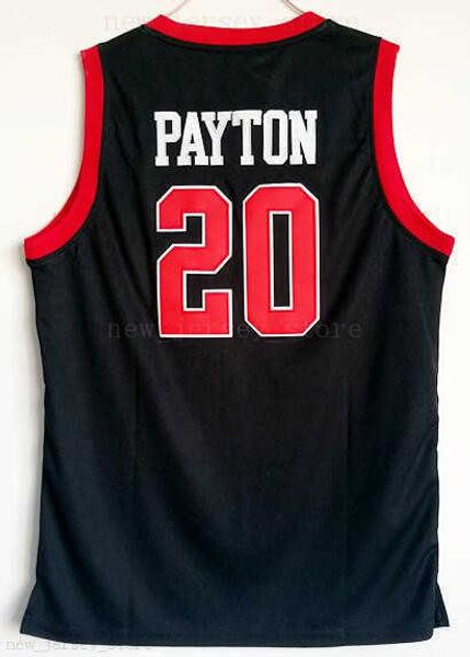 High School Gary Payton Jersey 20 homens Black Basketball Skyline Jerseys Sale para fãs de esporte respiráveis