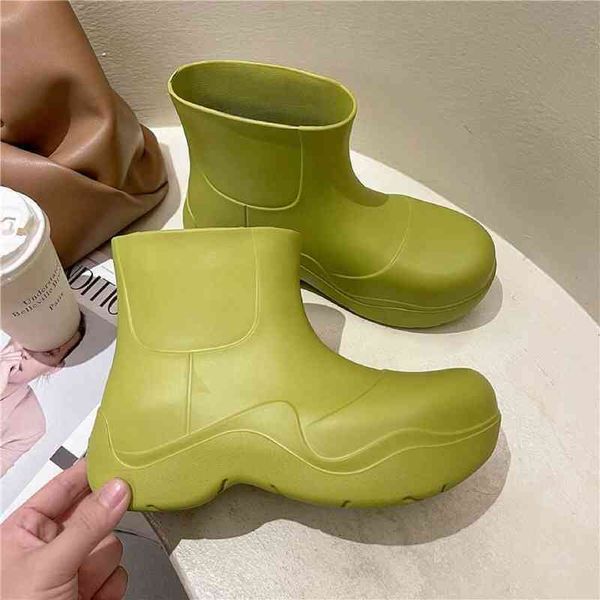 Boot pulomies kadın ayakkabıları martin yağmur botları bayanlar kaymayan kısa tüp moda açık giyim eva sıcak su geçirmez ayak bileği 1203