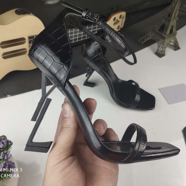 Tacchi ysl topuk sandallar ayakkabı klasikler slingback topuklar kadın ayakkabı yss topuklu sandallar moda plaj kalın elbise ysles ayakkabı alfabe sandal yüksek topuk 950