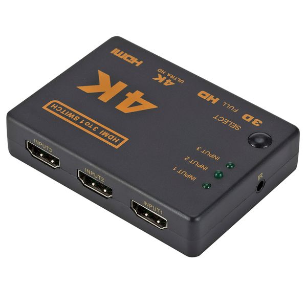 4K 2K 3x1 HDMI Cable Splitter HD 1080p Adaptador de comutador de vídeo 3 entrada 1 porta de saída HDMI Hub para Xbox PS4 DVD HDTV PC Laptop TV