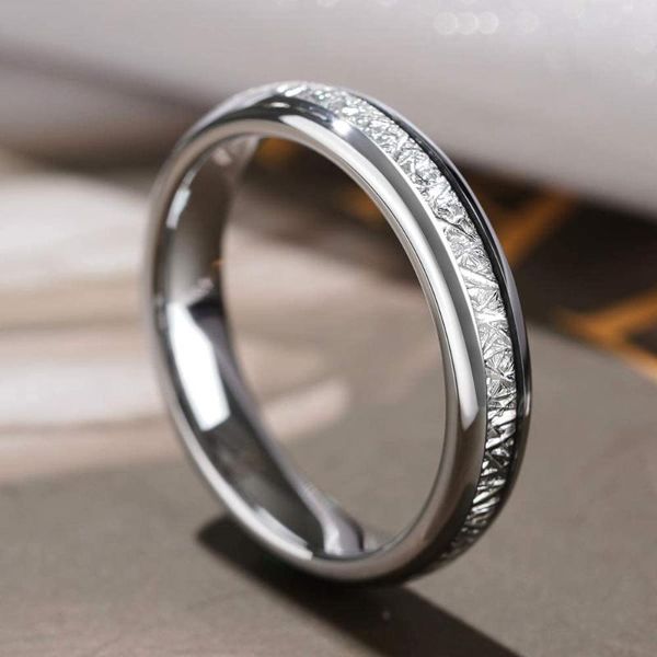 Anéis de casamento jóias de aço inoxidável masculino e feminino casal de arame de prata incrustado Acessórios artesanais de artesanato